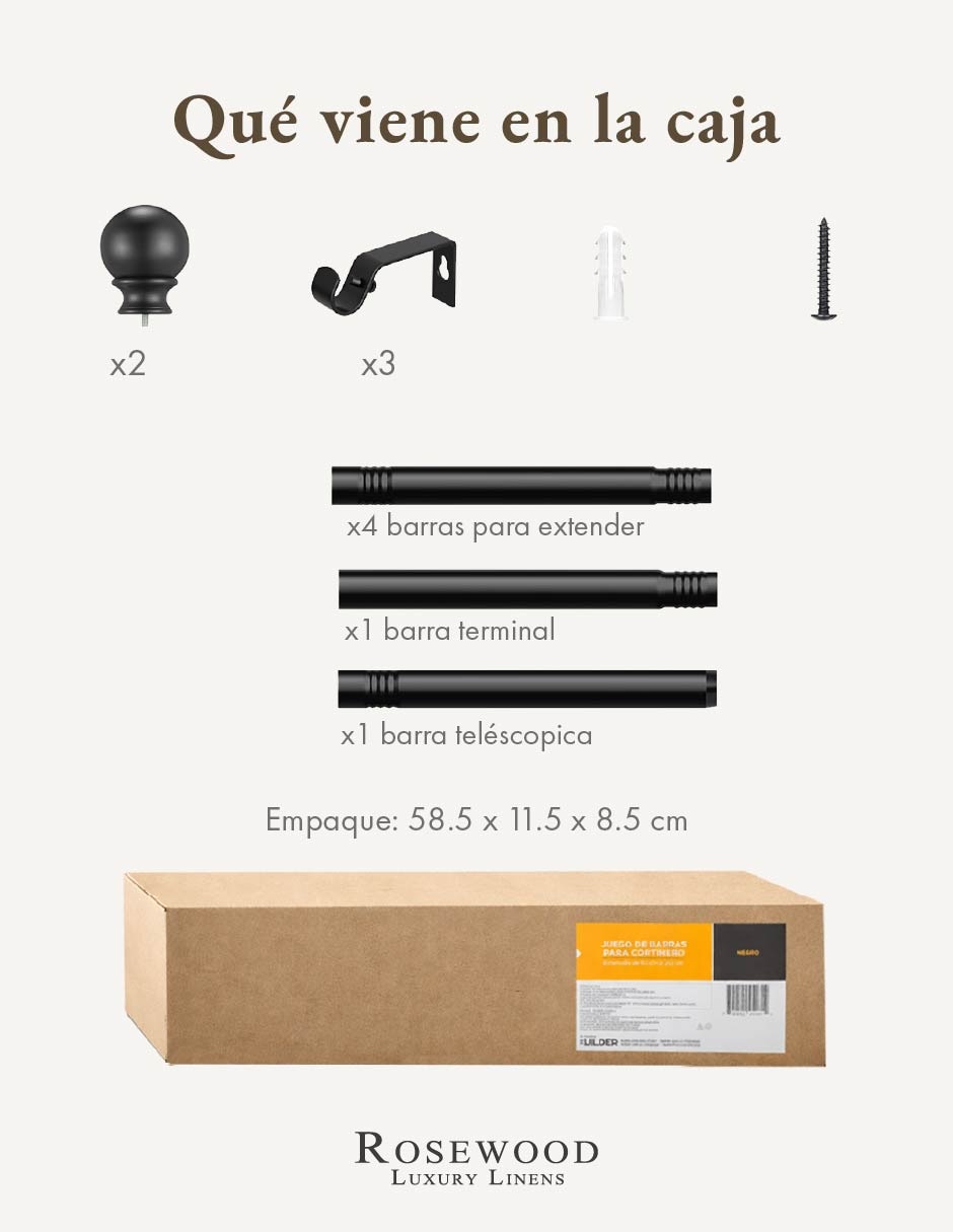 Cortinero de metal barra simple 3
