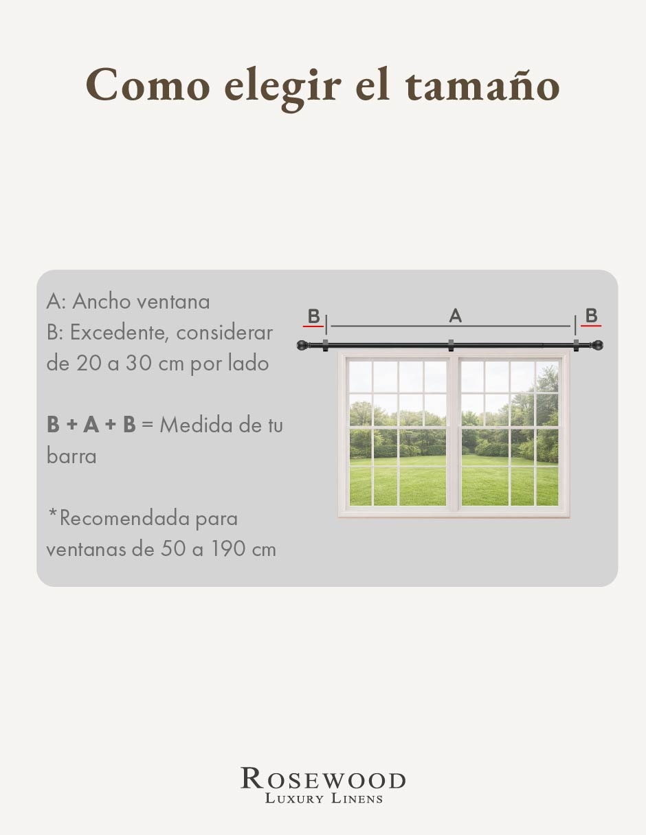 Cortinero de metal barra simple 5