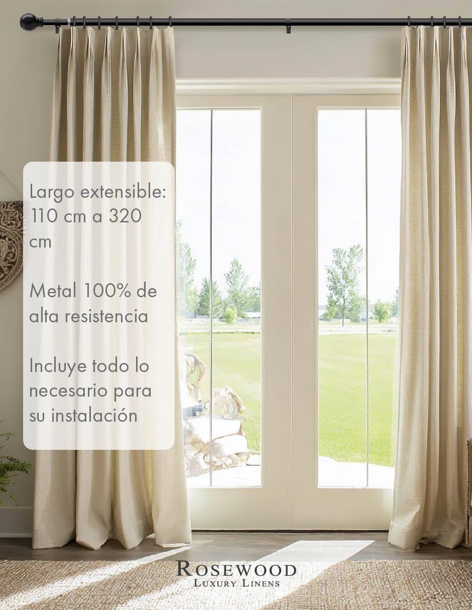 Cortinero de metal Rosewood barra simple
