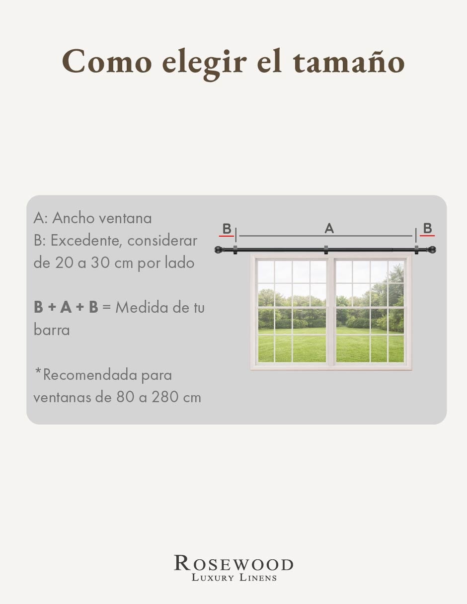 Cortinero de metal Rosewood barra simple