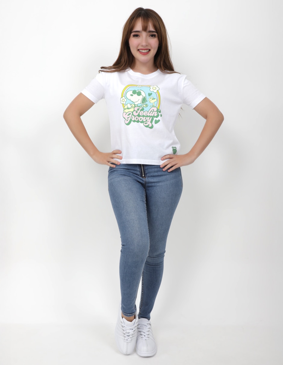 Playera snoopy peanuts manga corta para niña Playera snoopy peanuts manga corta para niña