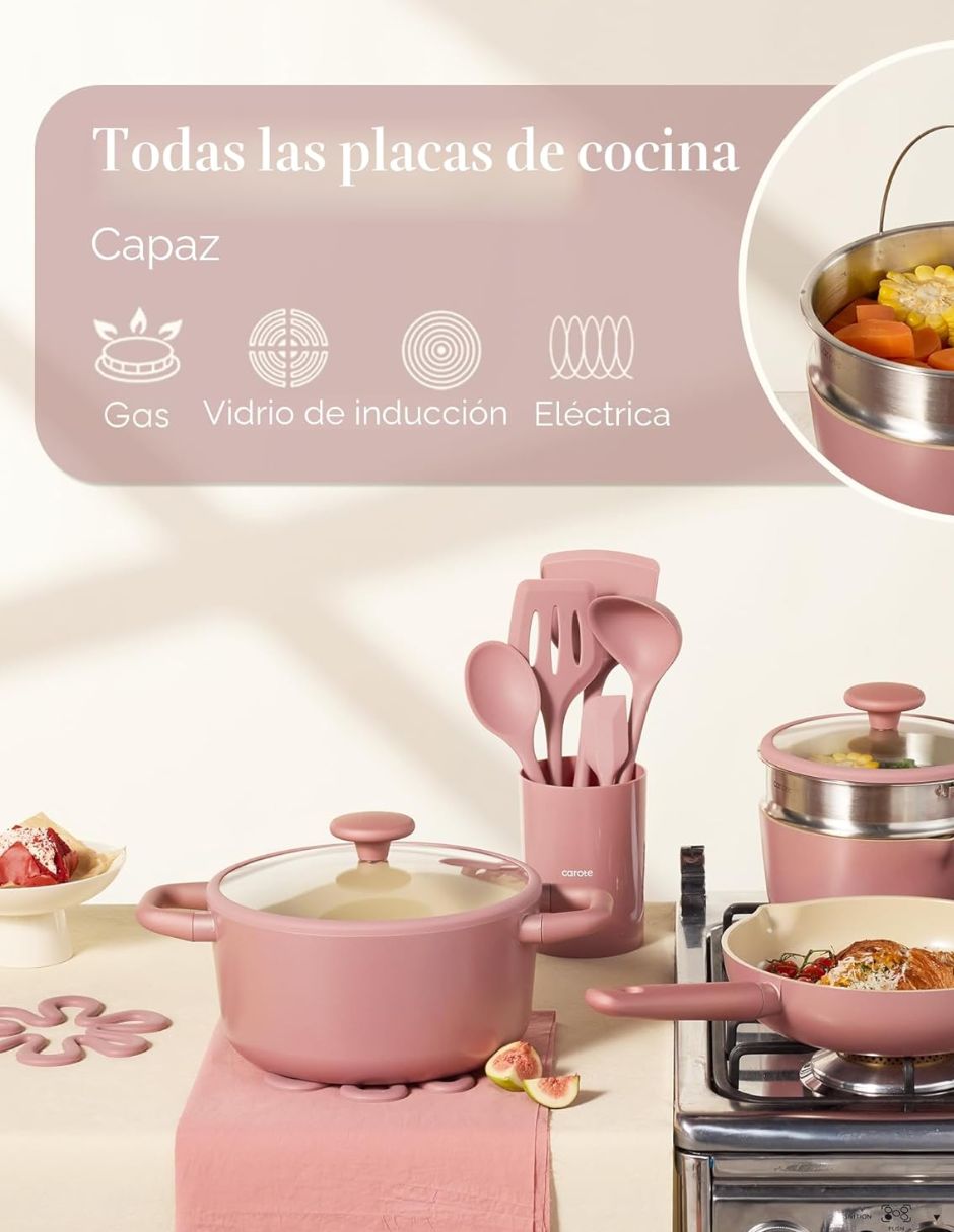 Batería de cocina de cerámica antiadherente sin PFOA 21 piezas