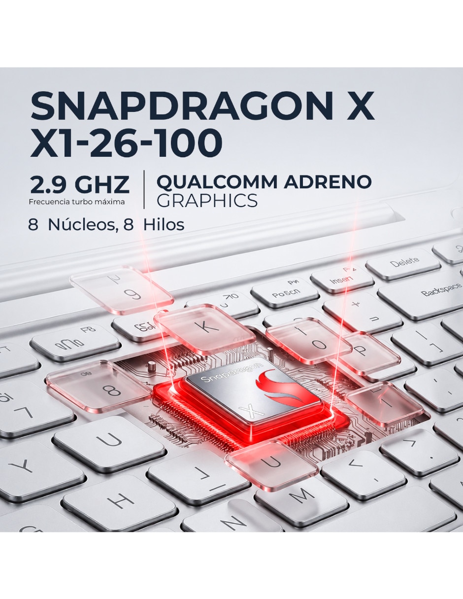 Laptop X1407QA-V14.X116512 14 pulgadas WUXGA Snapdragon X Integradas 16 GB RAM 512 GB SSD 6