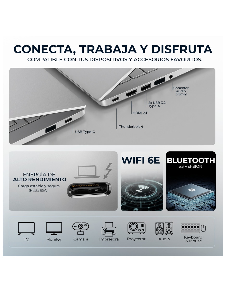 Laptop touch HP 16-as0023dx 16 pulgadas 2K Intel core ultra 7 16 GB RAM 1 TB SSD