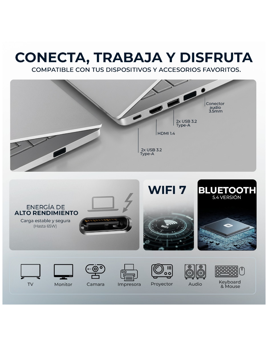Laptop 2 en 1 touch 83KT001YUS 14 pulgadas WUXGA AMD Ryzen AI 7 350 16 GB RAM 1 TB SSD 6