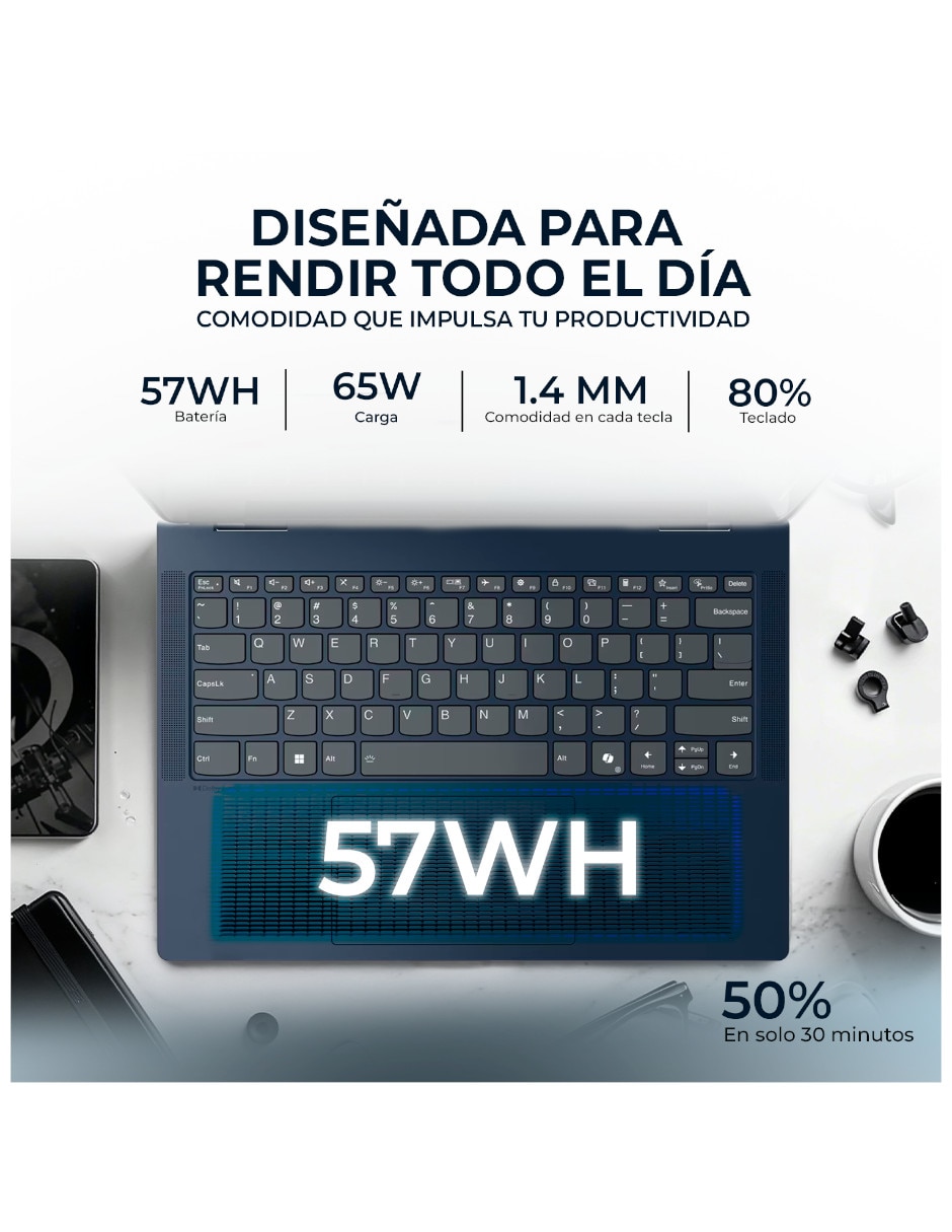 Laptop 2 en 1 touch 83KT001YUS 14 pulgadas WUXGA AMD Ryzen AI 7 350 16 GB RAM 1 TB SSD 8
