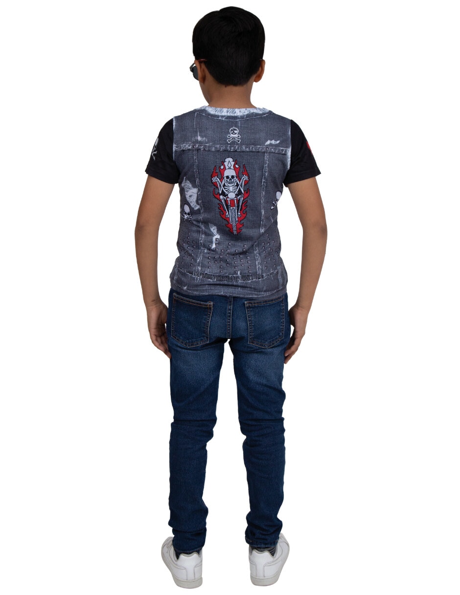 Disfraz Ghoulish Productions playera de Rockstar para niño