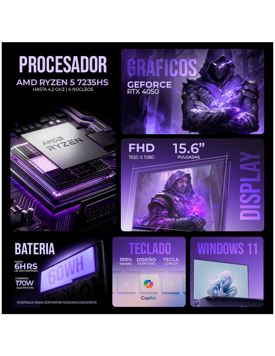 Laptop gamer Asus 83JC00LYUS 15.6 pulgadas Full HD AMD Ryzen 5 6 GB RAM 512 GB SSD