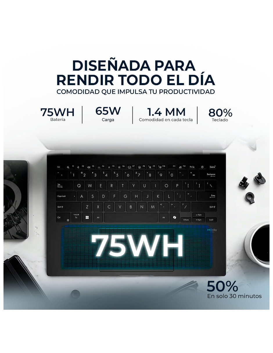 Laptop Asus UM3406KA-WS79T 14 pulgadas WUXGA AMD Ryzen AI 7 350 32 GB RAM 1 TB SSD