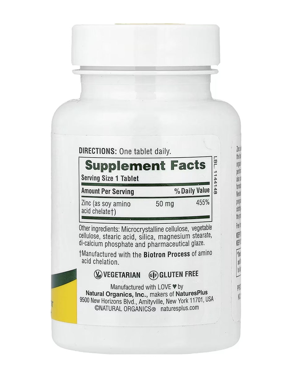 Zinc 50 mg Natureplus con zinc