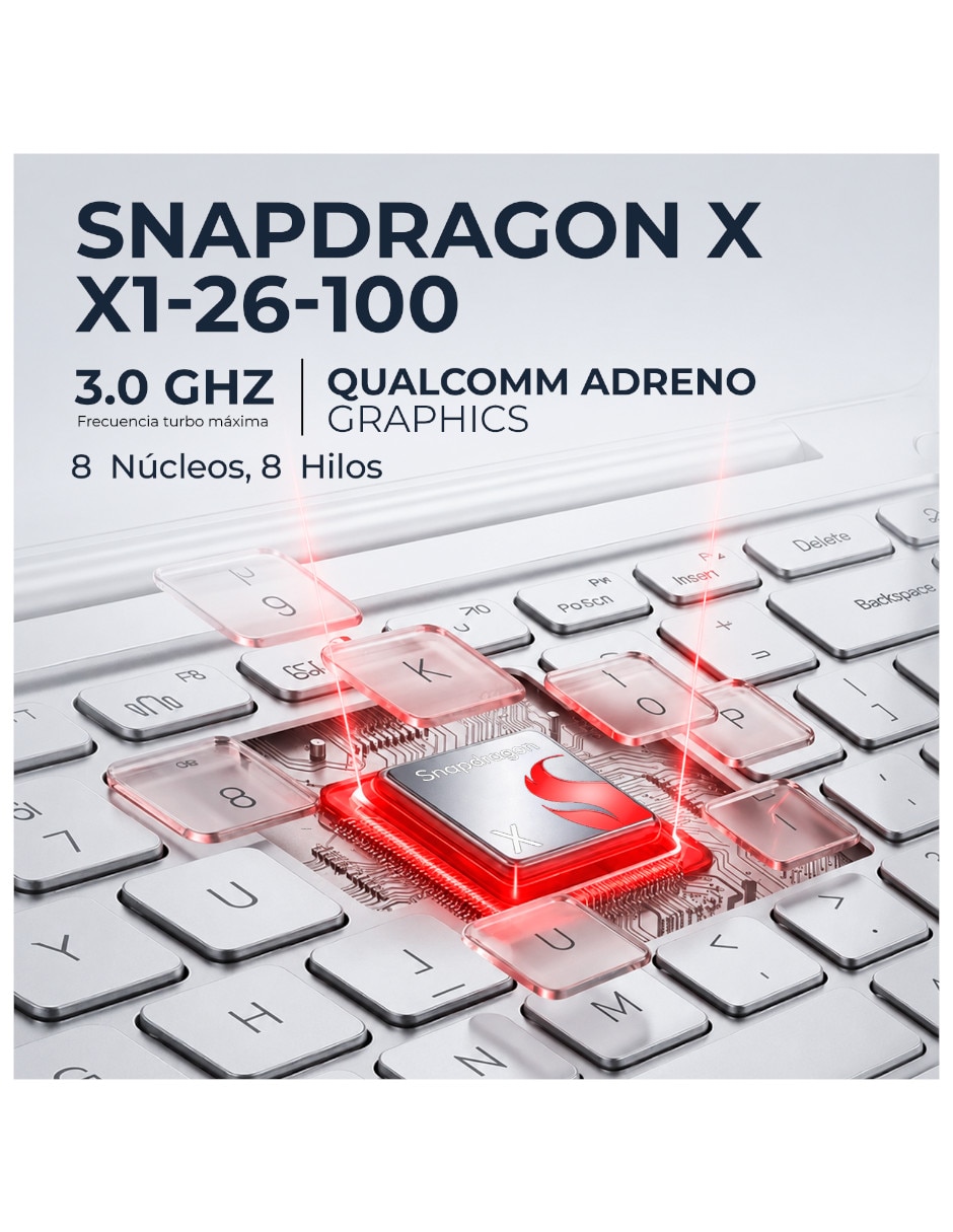 Laptop 16-bz0010wm 16 pulgadas WUXGA Snapdragon X Integradas 16 GB RAM 512 GB SSD 7