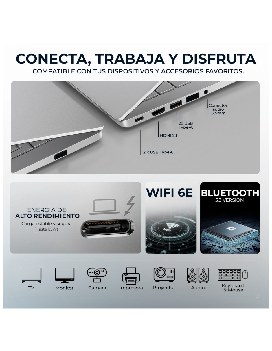 Laptop 16-bz0010wm 16 pulgadas WUXGA Snapdragon X Integradas 16 GB RAM 512 GB SSD 8