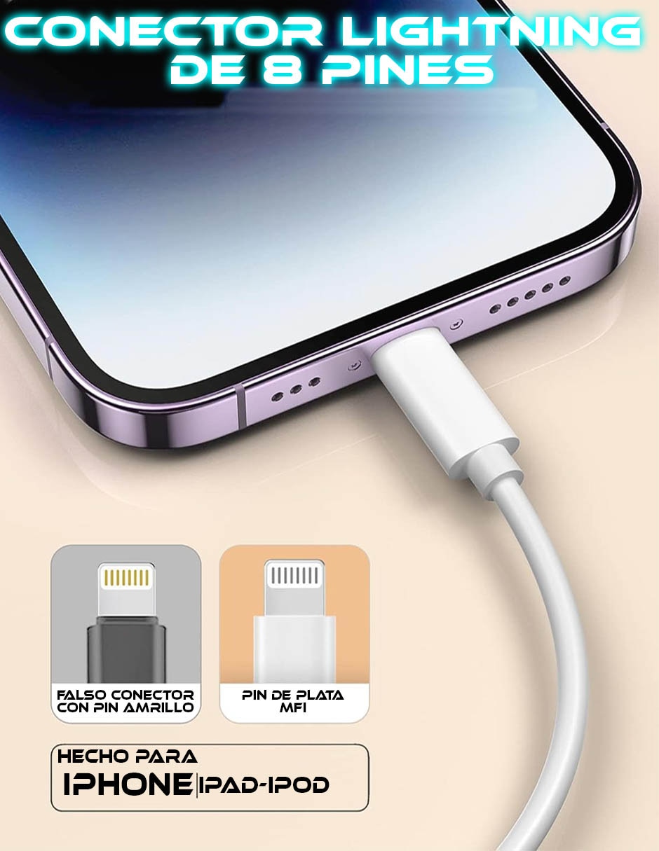 Cable Lightning a tipo Lightning de 1 m 6
