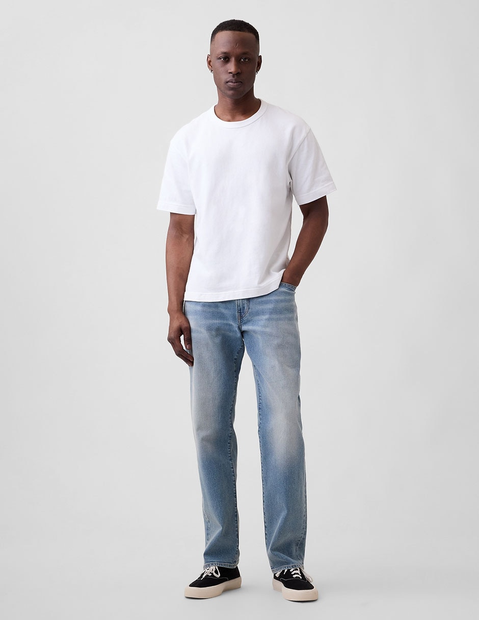 Jeans recto lavado whisker para hombre Jeans recto lavado whisker para hombre