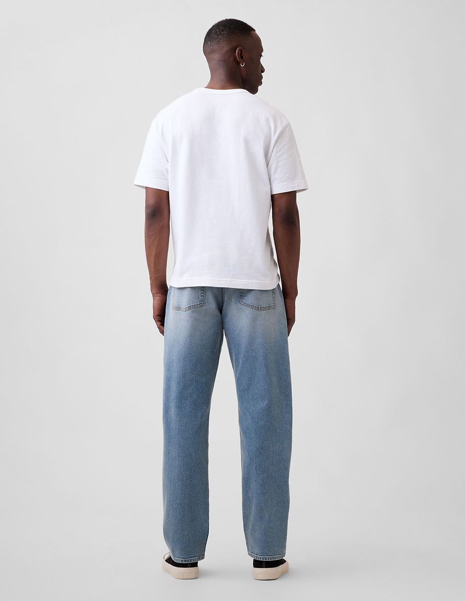 Jeans recto lavado whisker para hombre 2