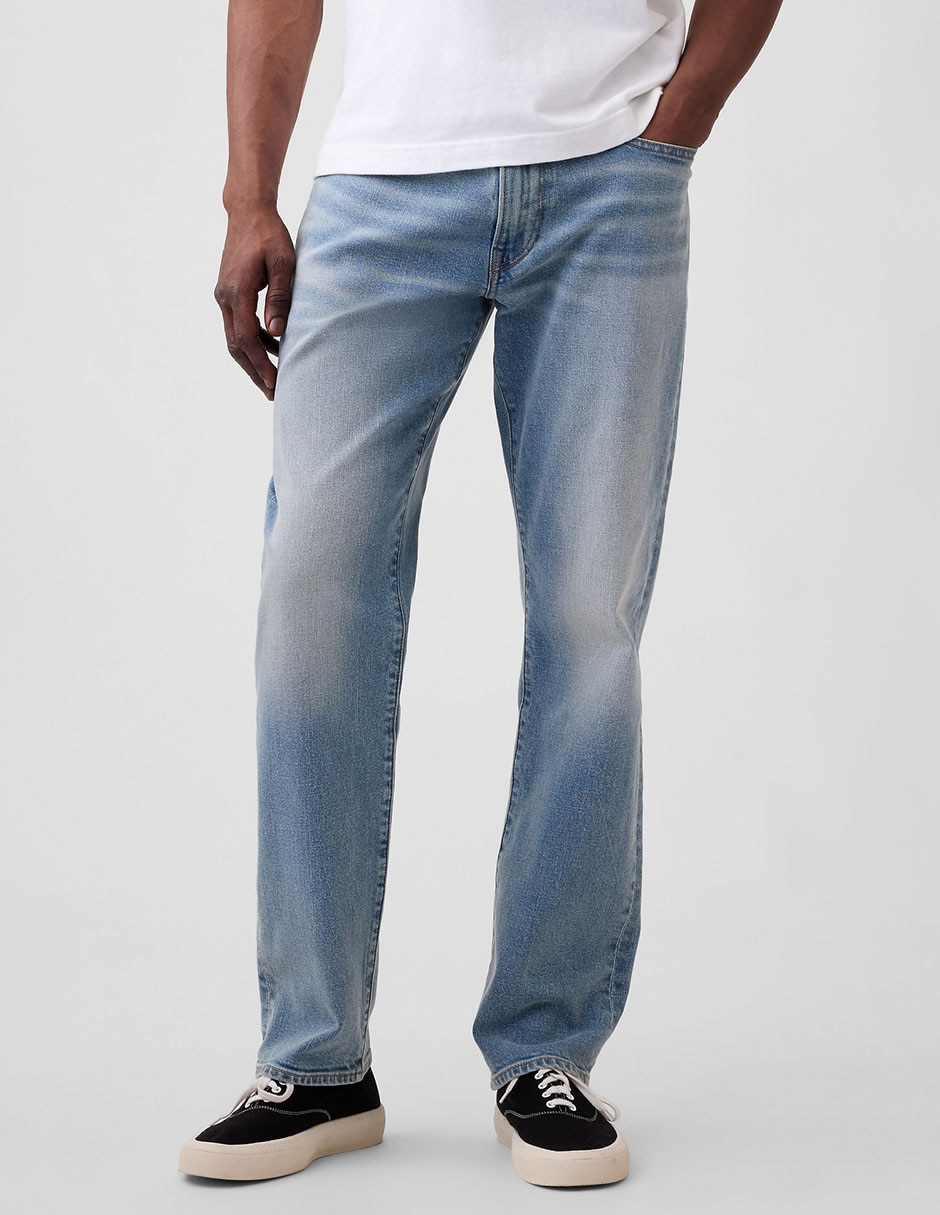 Jeans recto lavado whisker para hombre 3