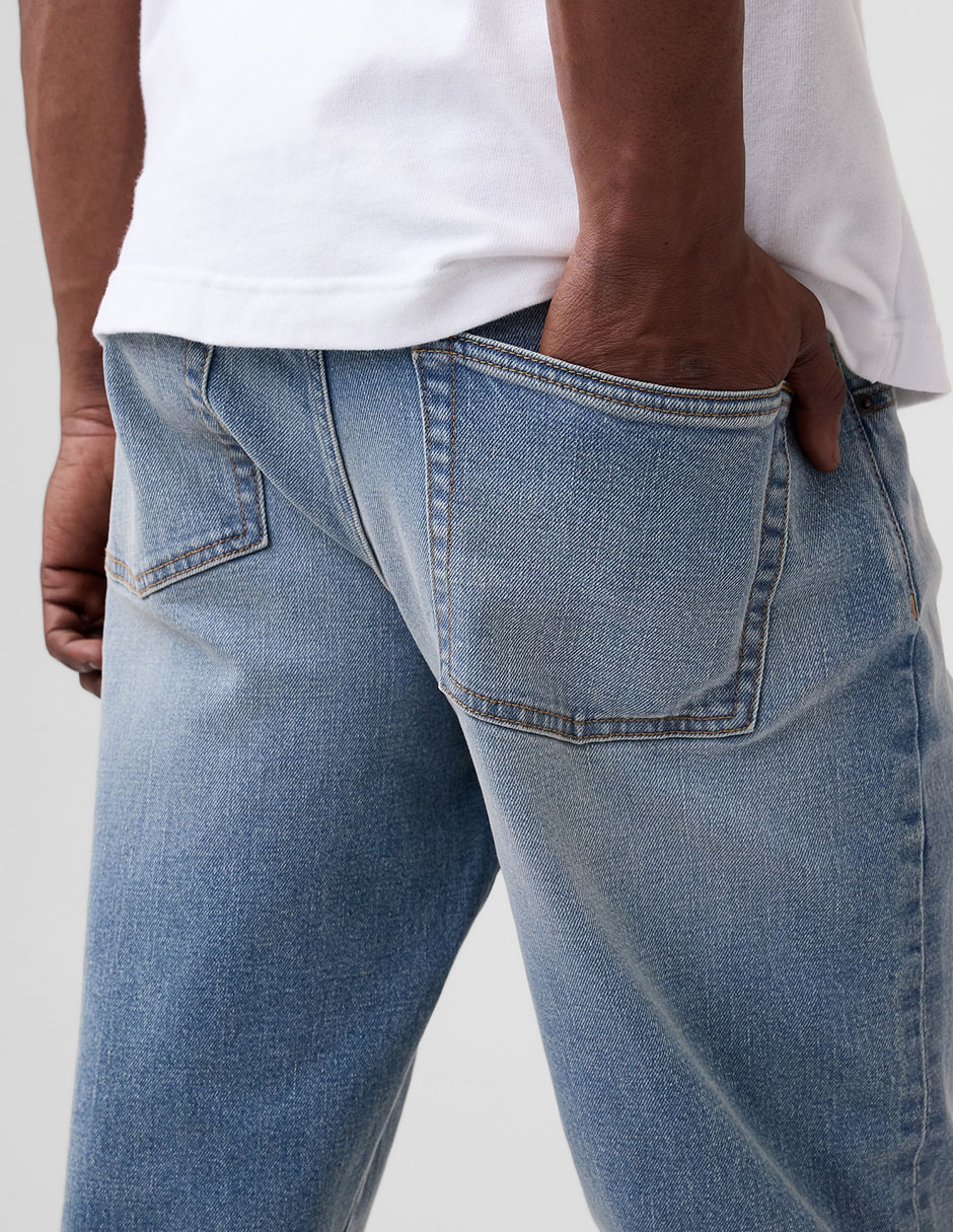 Jeans recto lavado whisker para hombre 5