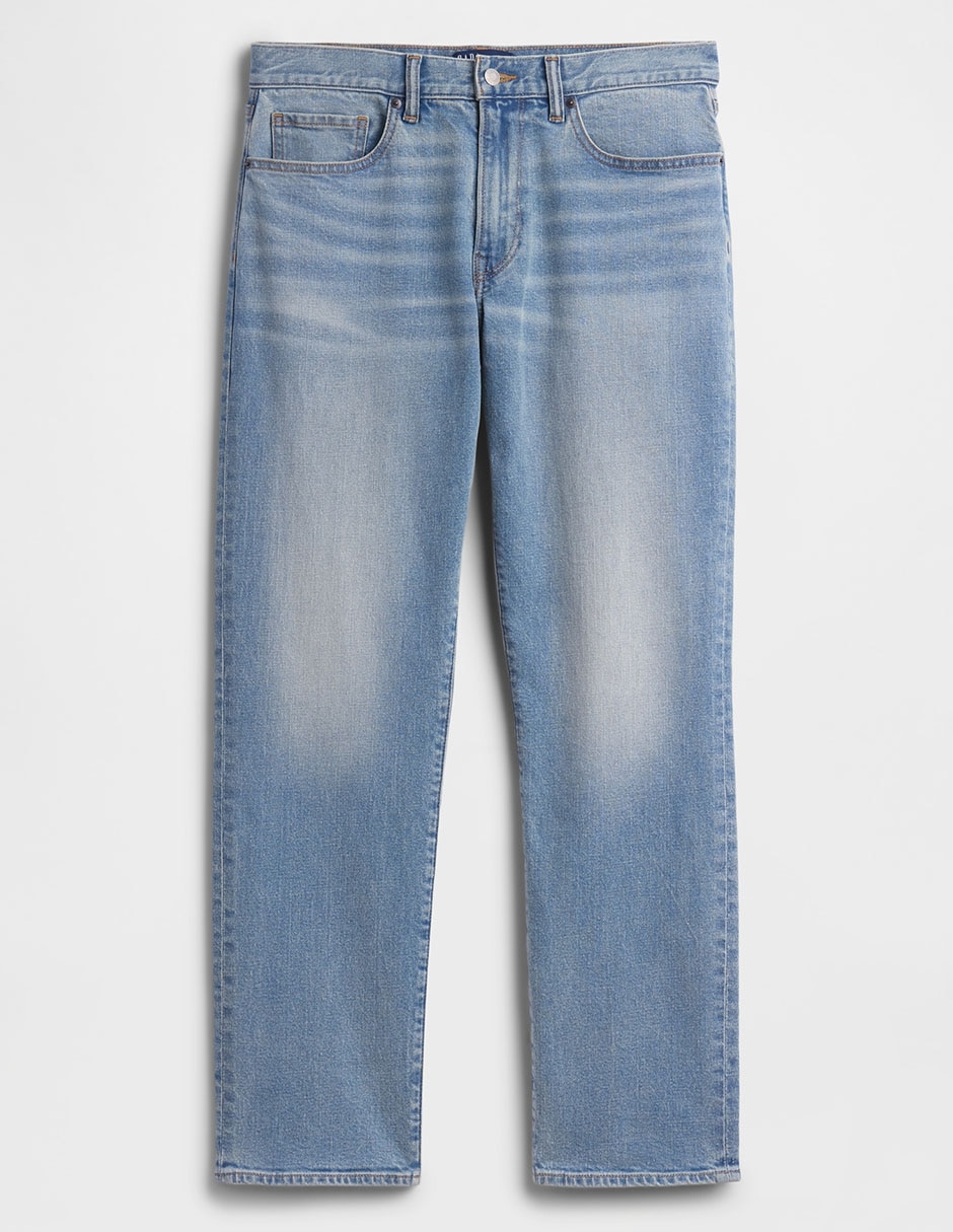 Jeans recto lavado whisker para hombre 6