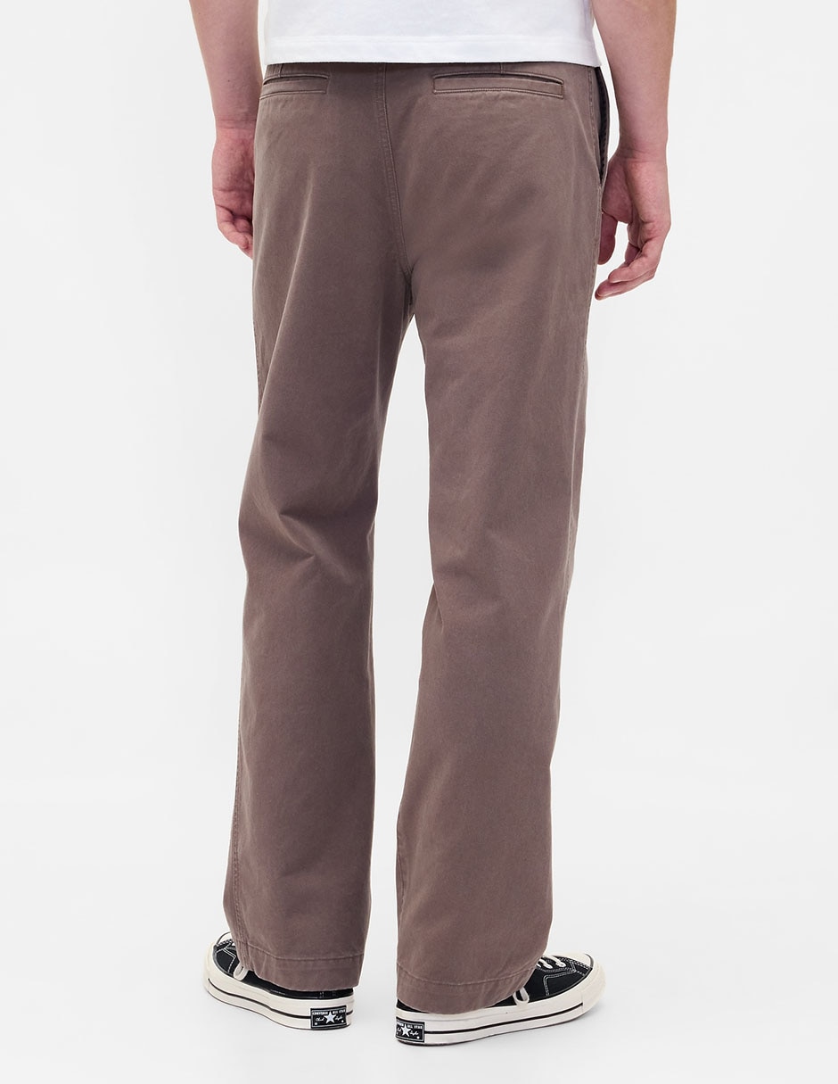 Pantalón chino recto de algodón para hombre 4