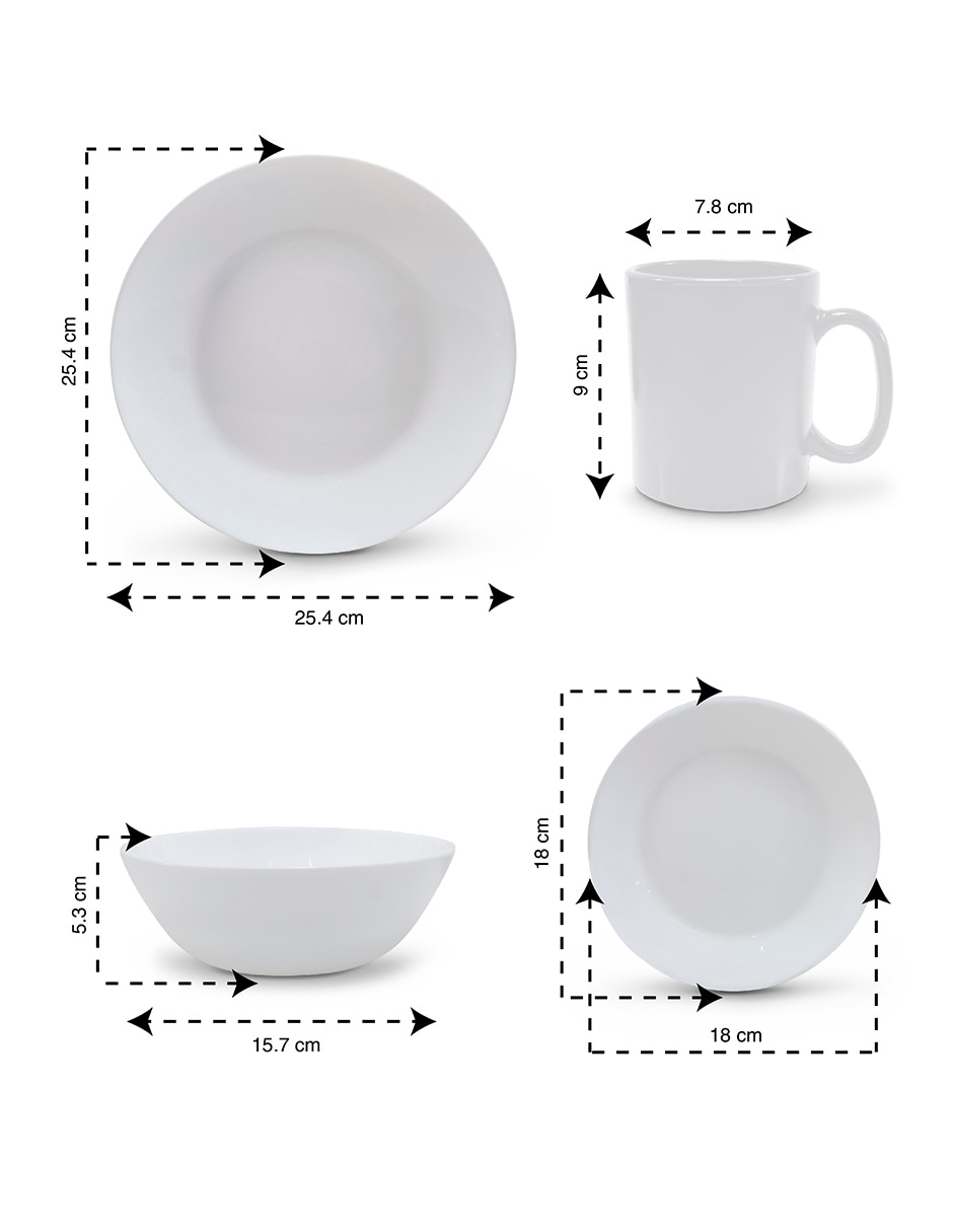 Vajilla Andromeda Inc cocina de vidrio para 4 personas