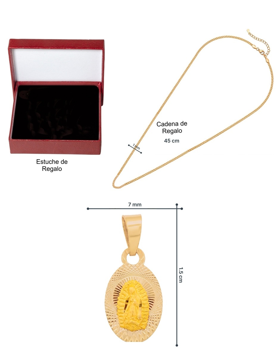 Dije de ovalada sin familia virgen de guadalupe de oro 10 k 6