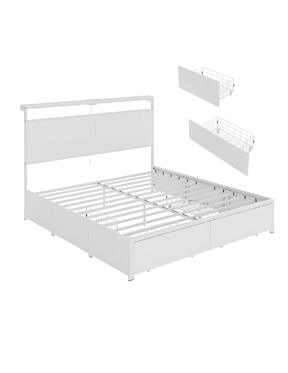 Base para cama armable Led de MDF 11