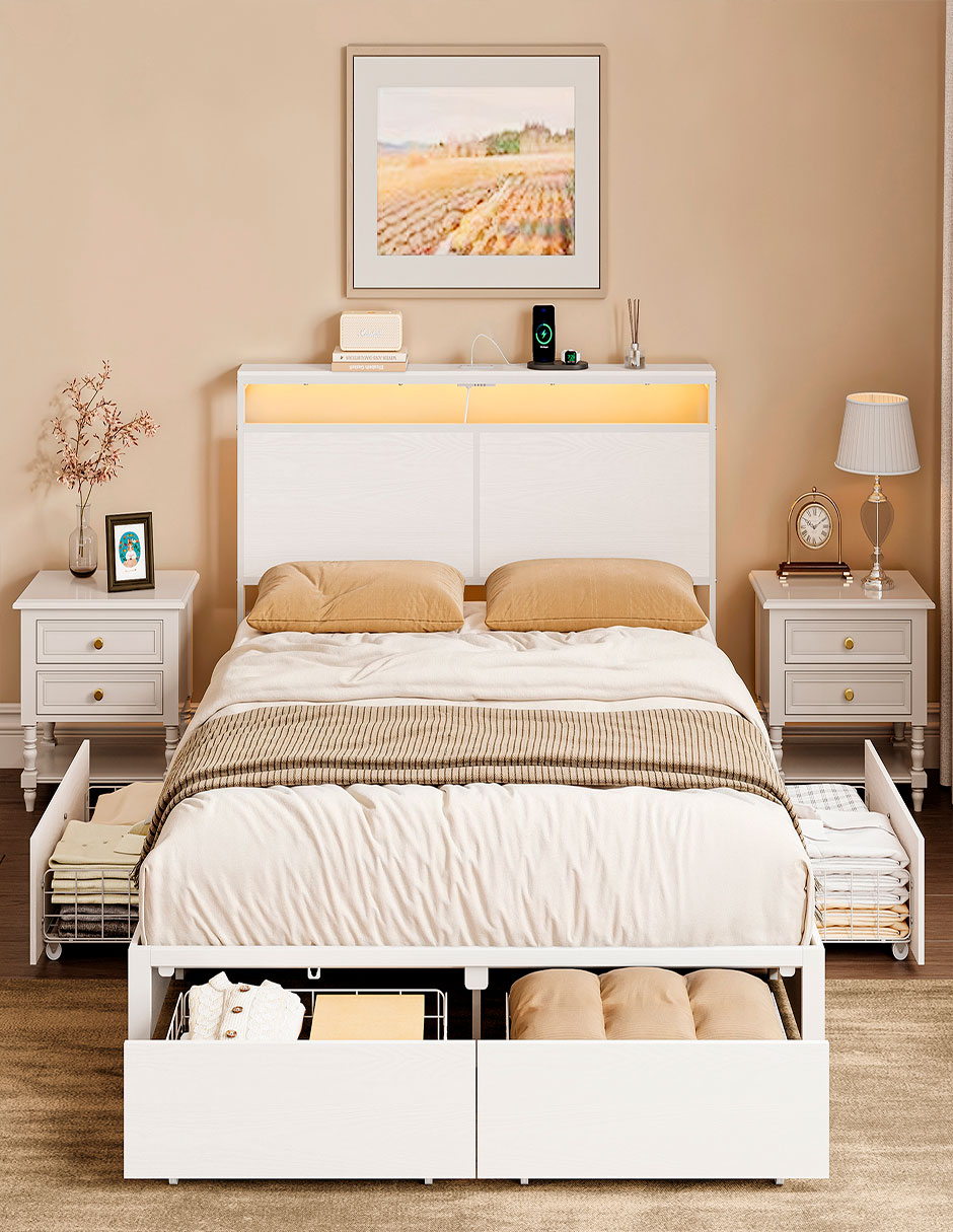 Base para cama armable Led de MDF 5