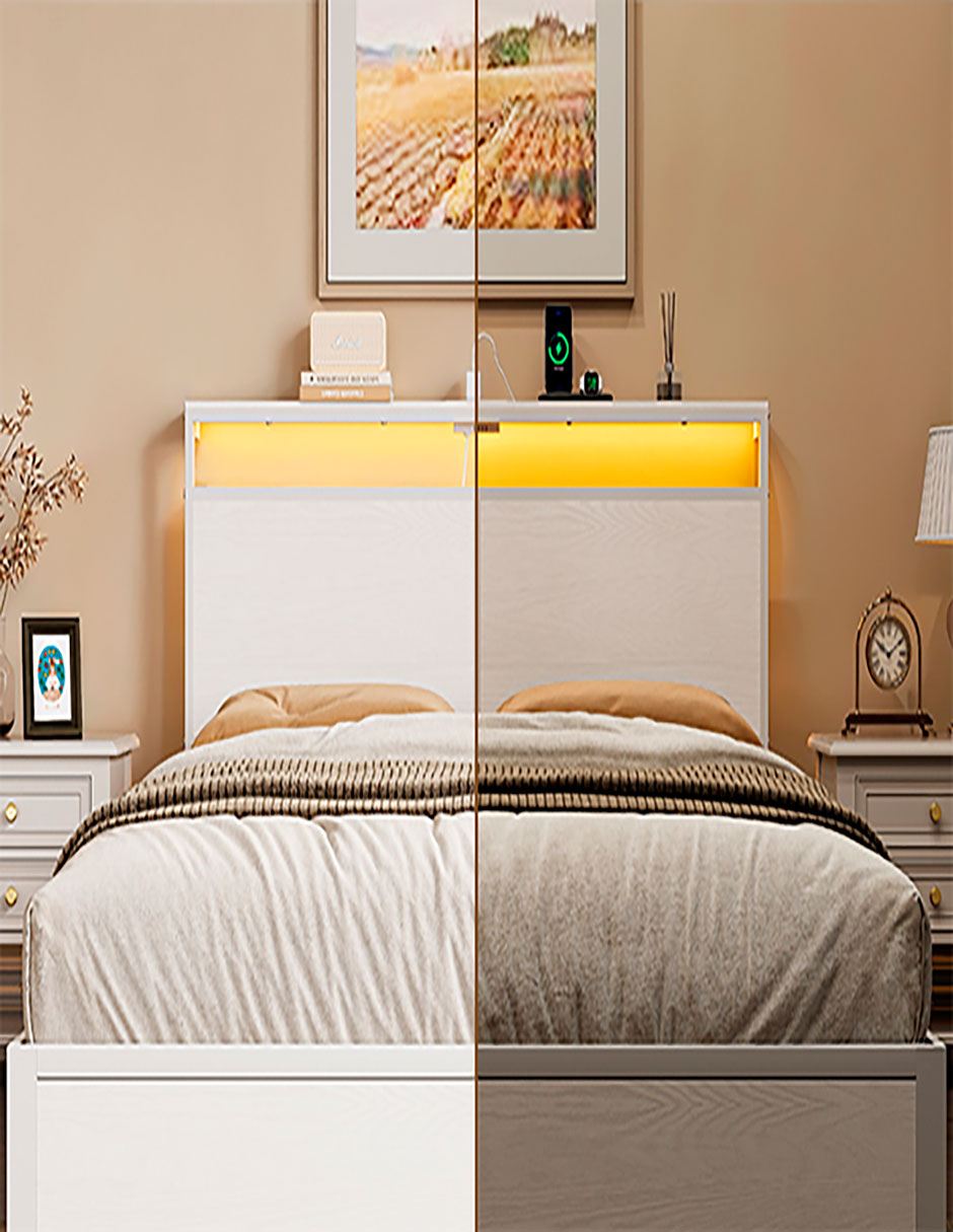 Base para cama armable Led de MDF 7