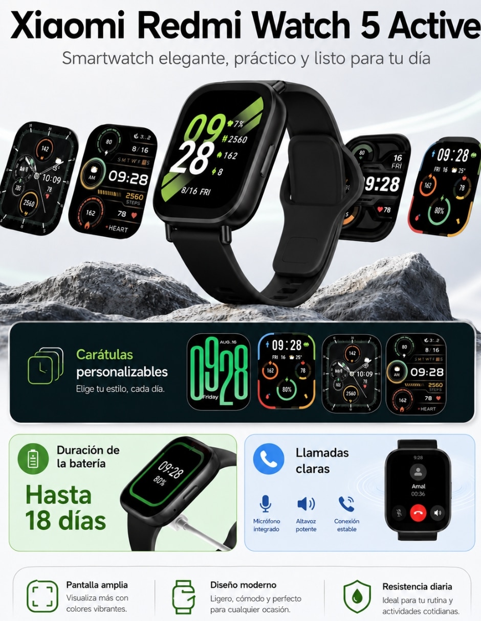 Kit smartwatch Xiaomi Watch 5 Active Bundle unisex