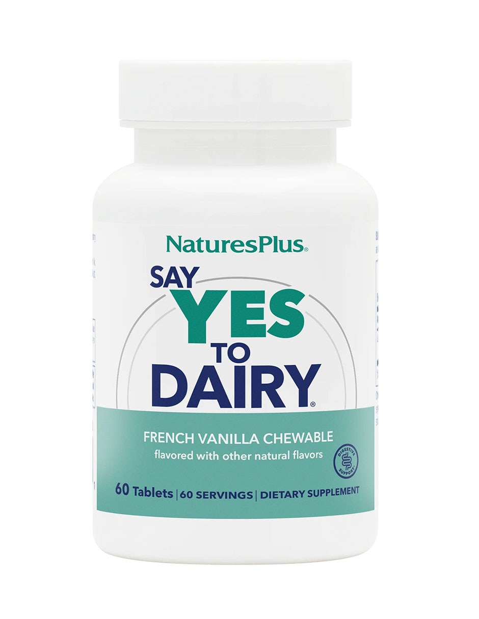 Di sí a los lácteos 60 tabletas masticables sabor vainilla natures plus Naturesplus con enzimas digestivas y probióticos