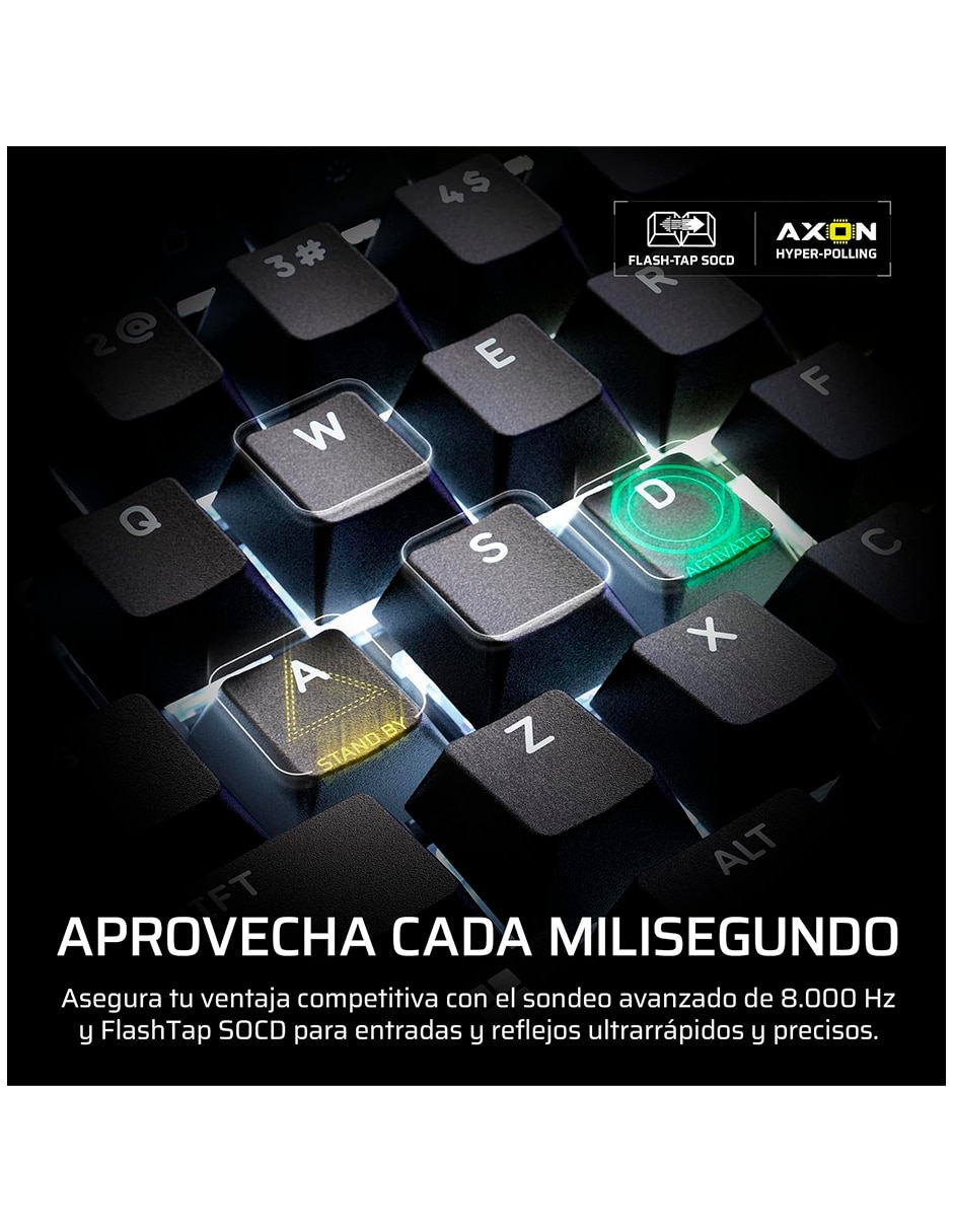 Teclado gamer Usb-a 2.0 Qwert inglés con interruptor lineal red black Corsair Ch-912a31i-na