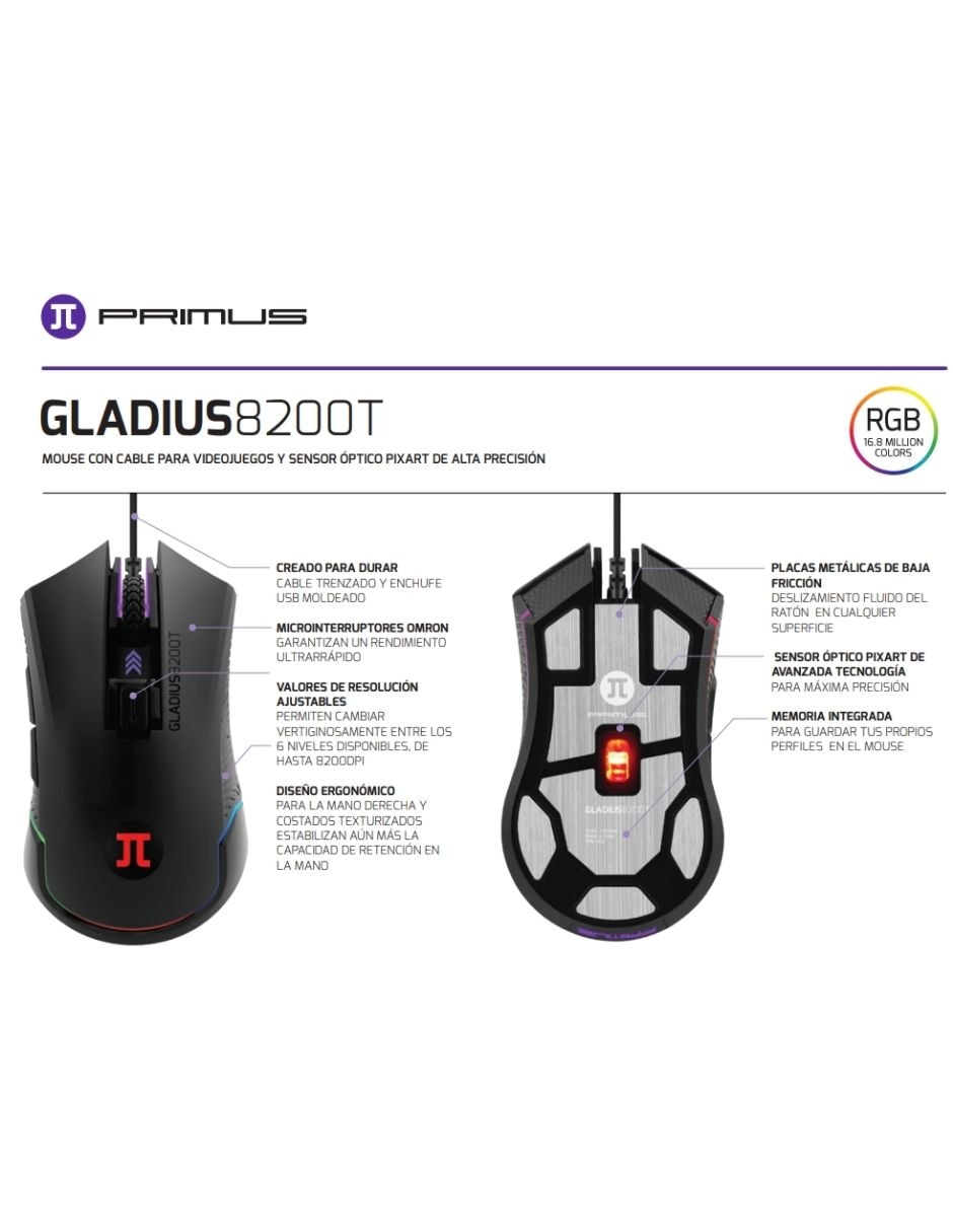 Mause gamer Primus Gaming Gladius 8200t