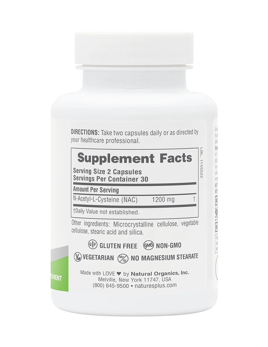 Pro nac 1200 Naturesplus con N-acetyl cysteine 60 cápsulas