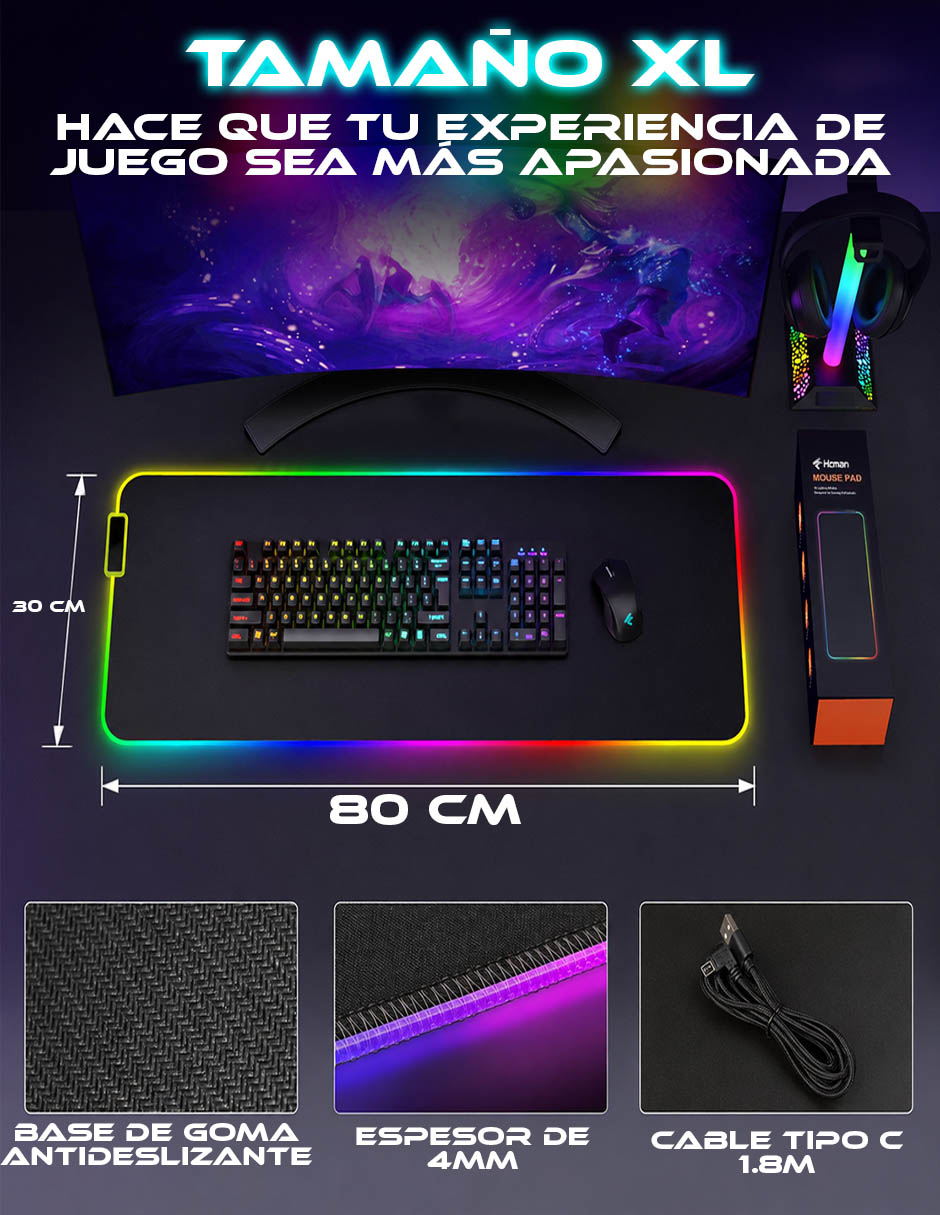 Mouse pad gamer Store Cline SC-TRGBXL