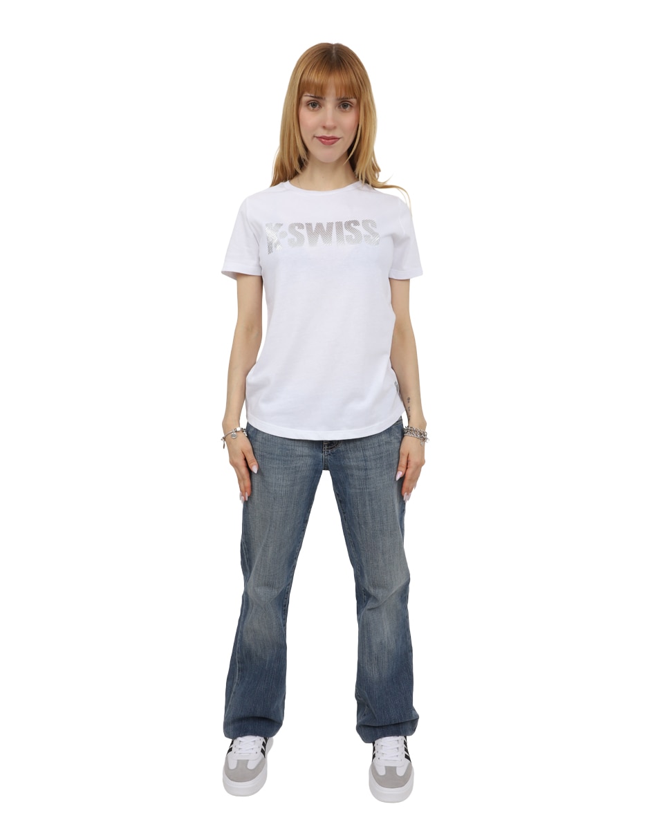 Playera manga corta k-swiss pgw04 cuello redondo para mujer