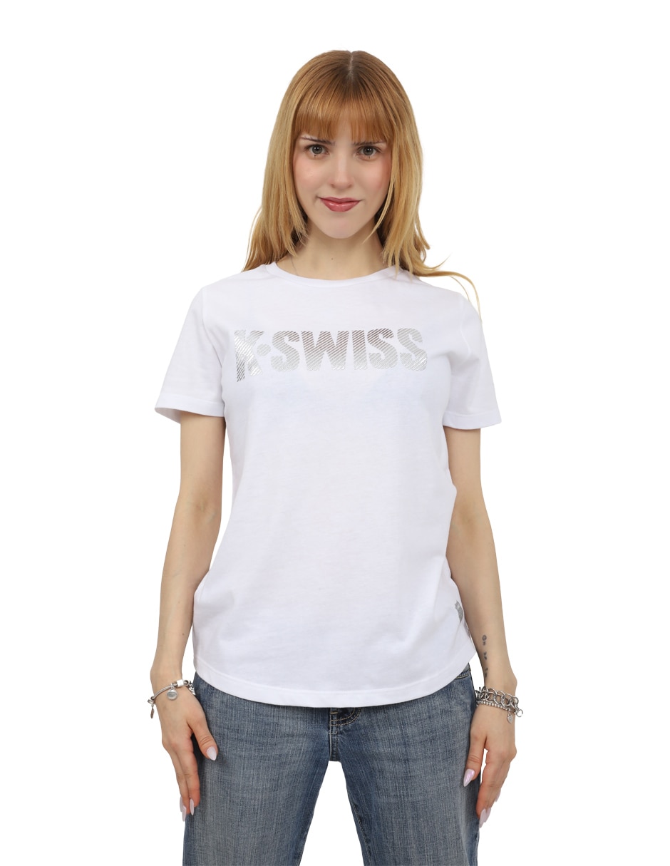 Playera manga corta k-swiss pgw04 cuello redondo para mujer