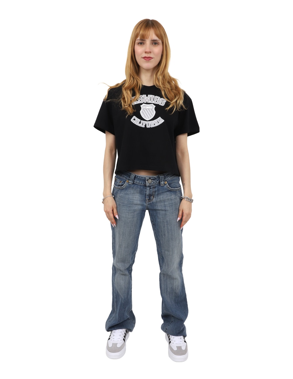Playera manga corta k-swiss mered cuello redondo para mujer