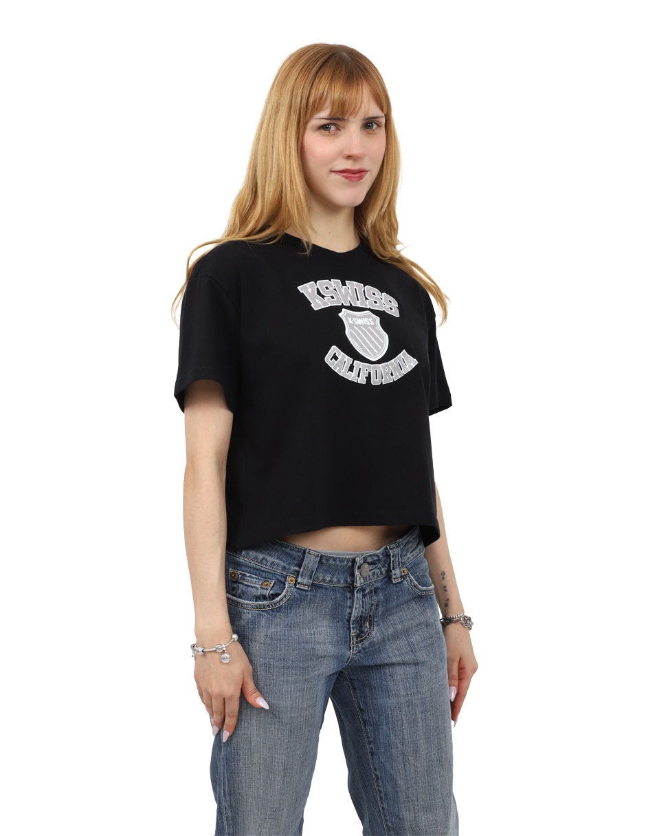 Playera manga corta k-swiss mered cuello redondo para mujer