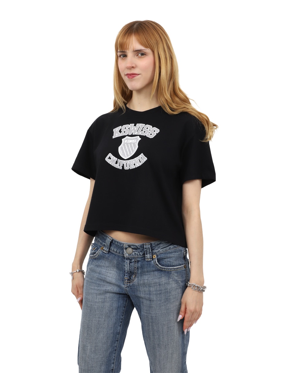 Playera manga corta k-swiss mered cuello redondo para mujer