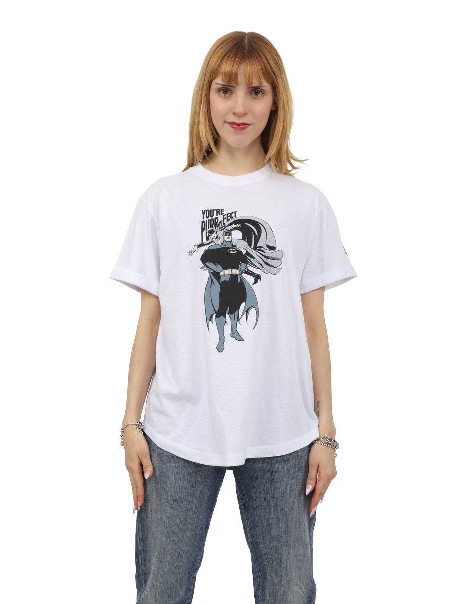 Playera manga corta k-swiss batman cuello redondo para mujer