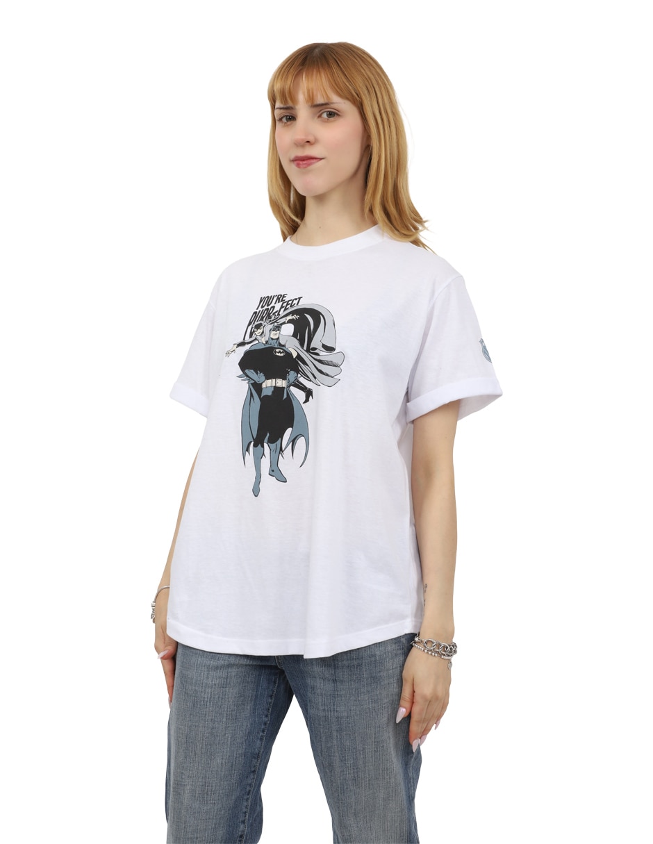 Playera manga corta k-swiss batman cuello redondo para mujer