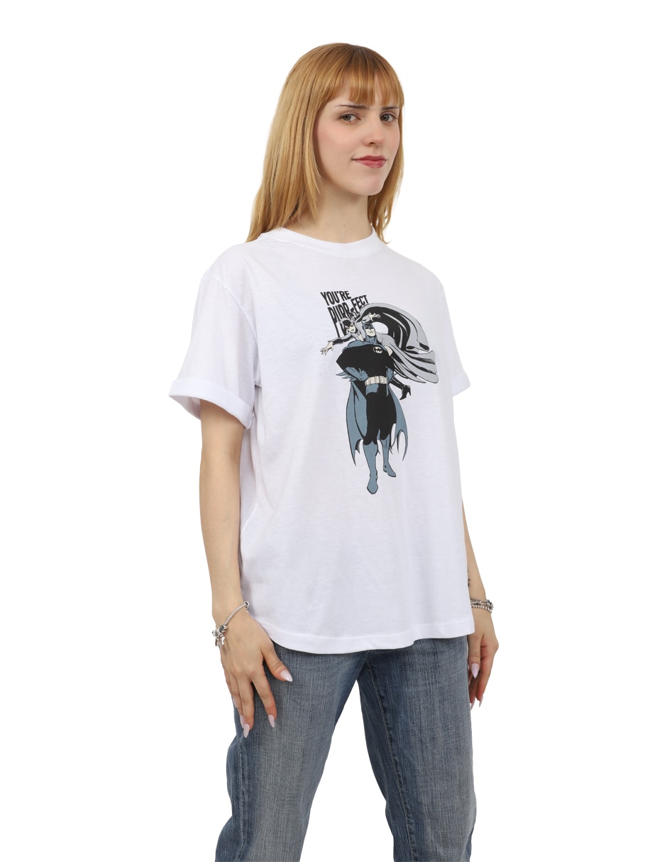 Playera manga corta k-swiss batman cuello redondo para mujer