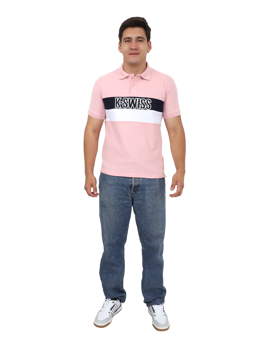 Playera k-swiss cuello con botón para hombre