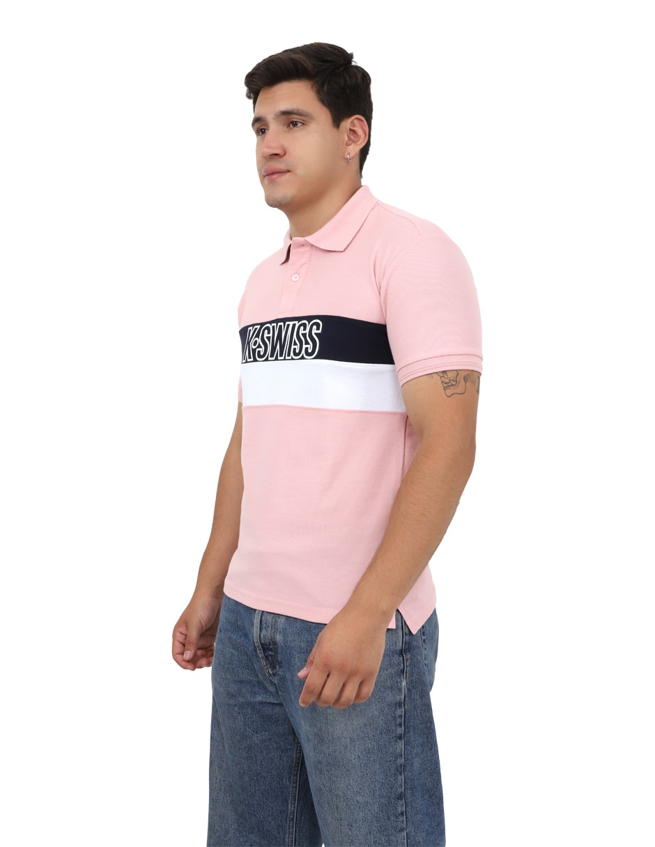 Playera k-swiss cuello con botón para hombre