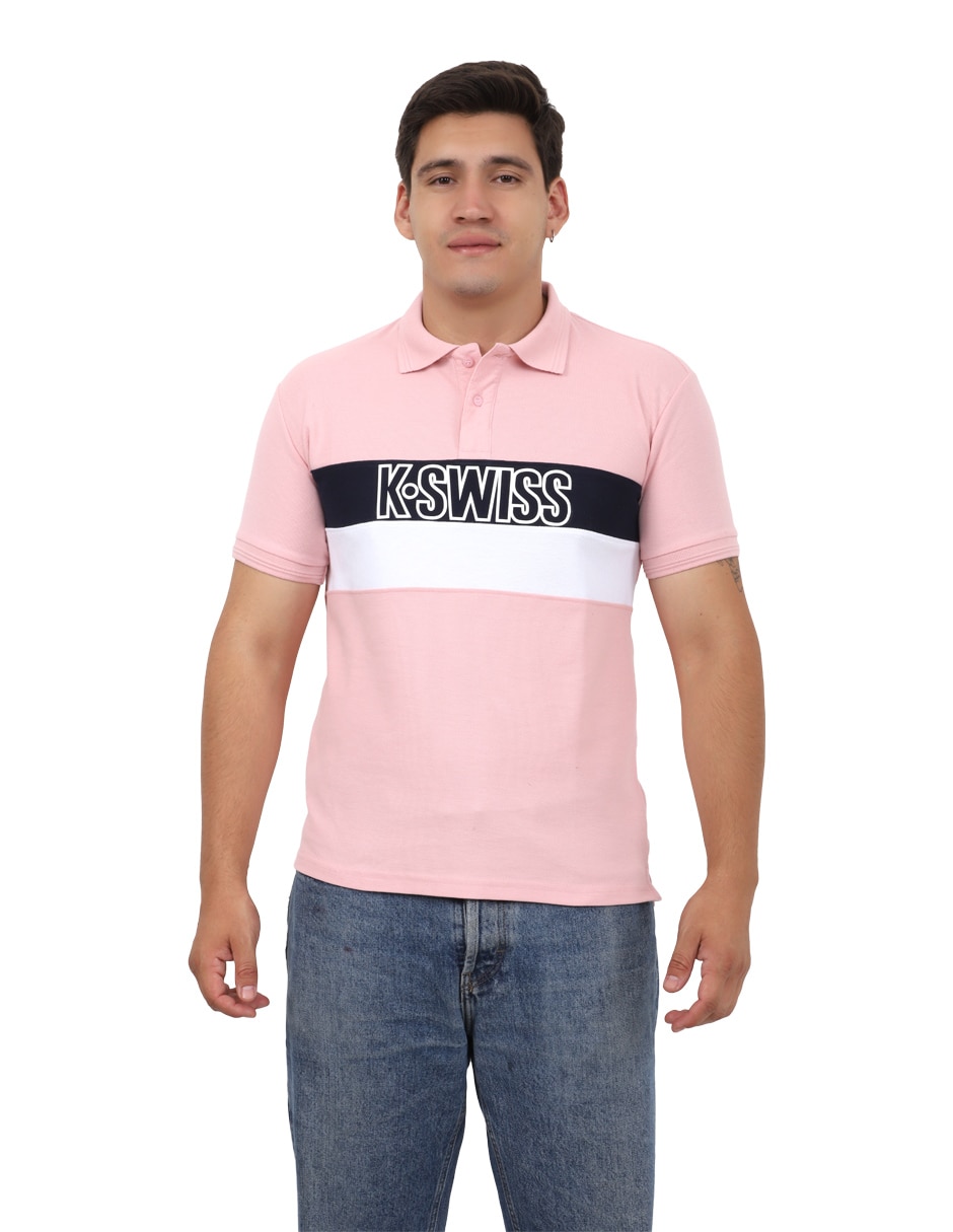 Playera k-swiss cuello con botón para hombre