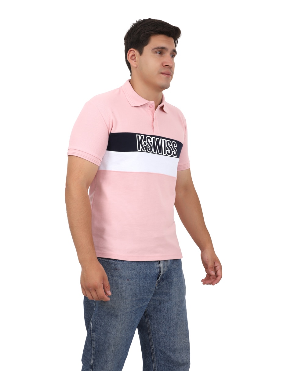 Playera k-swiss cuello con botón para hombre