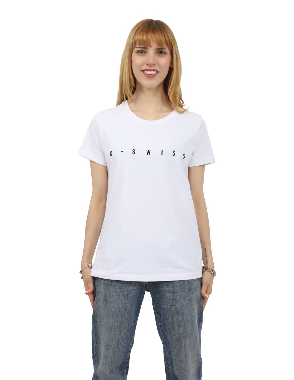 Playera manga corta k-swiss playera ks cuello redondo para mujer
