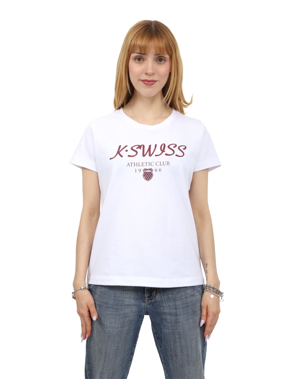 Playera manga corta K-swiss cuello redondo para mujer