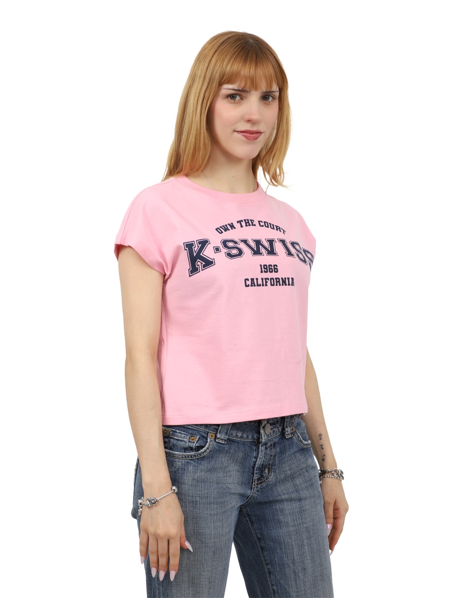 Playera manga corta k-swiss phope cuello redondo para mujer