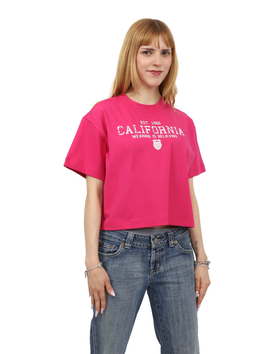 Playera manga corta K-Swiss Cali cuello redondo para mujer